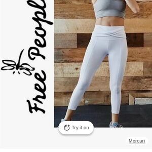 Free People White Cropped Leggings